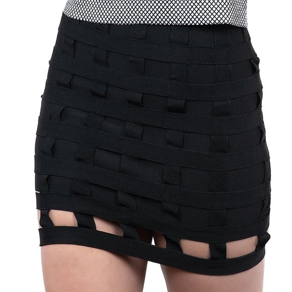 Caged Mini Bandage Skirt - Picture 2 of 3